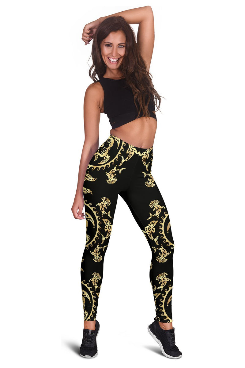 Polynesian Tribal Sea Turtle Hawaiian Women Leggings