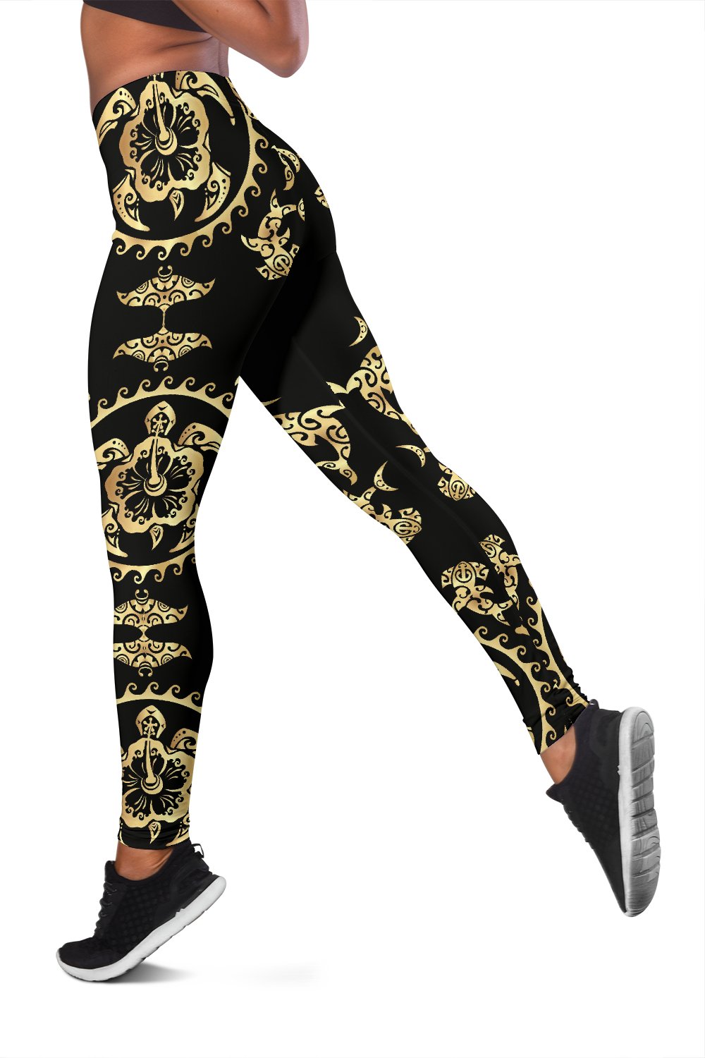 Polynesian Tribal Sea Turtle Hawaiian Women Leggings