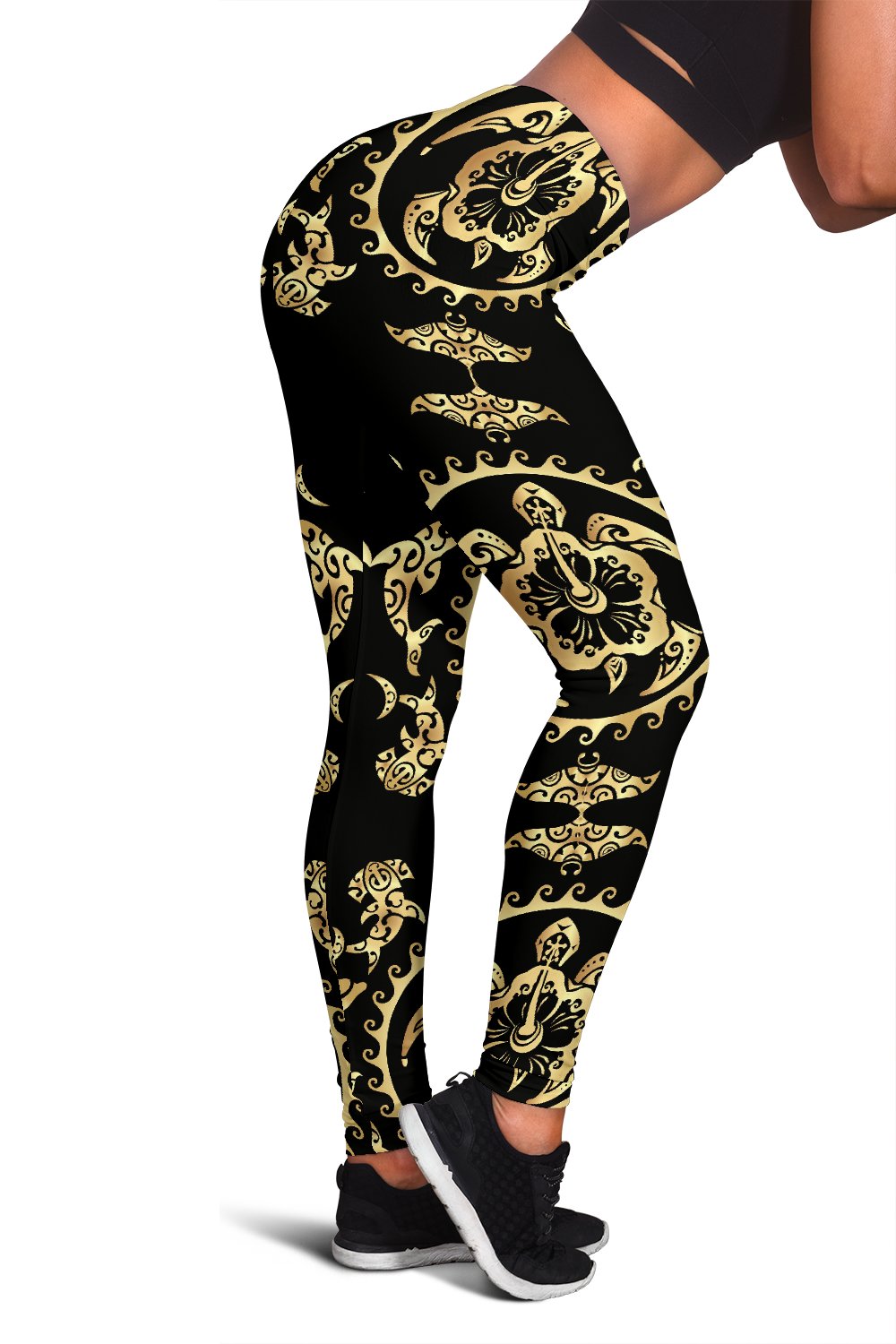 Polynesian Tribal Sea Turtle Hawaiian Women Leggings