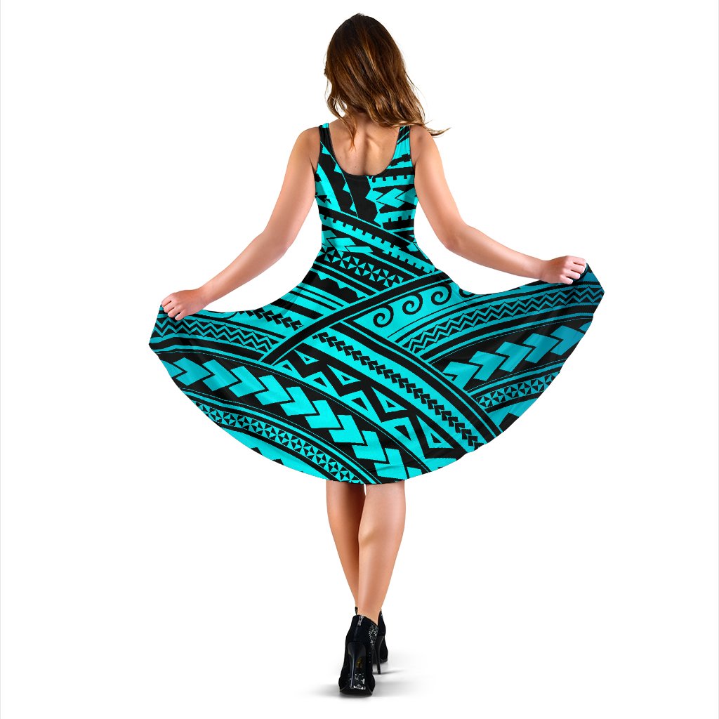 Polynesian Tribal Sleeveless Mini Dress