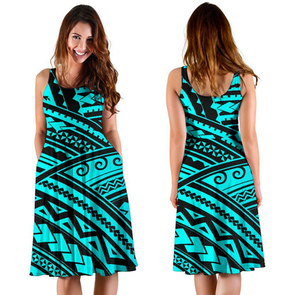Polynesian Tribal Sleeveless Mini Dress