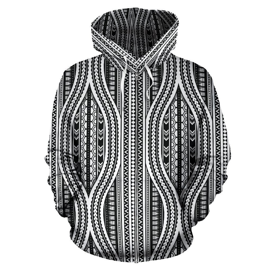 Polynesian Hawaiian Tribal Style All Over Zip Up Hoodie