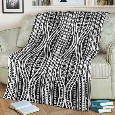 Polynesian Tribal Style Fleece Blanket