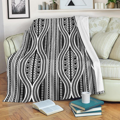 Polynesian Tribal Style Fleece Blanket