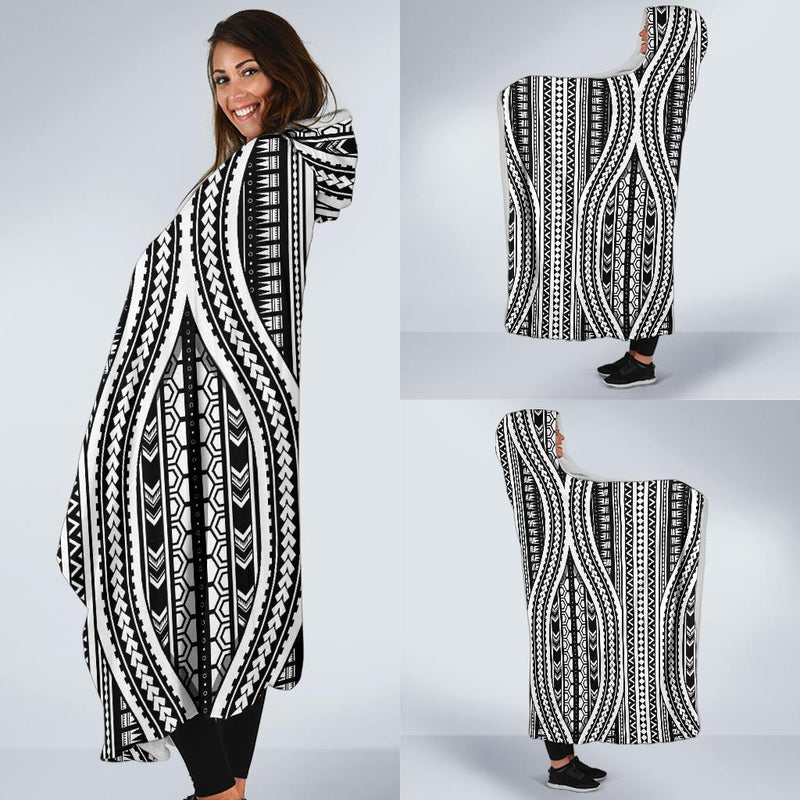 Polynesian Tribal Style Hooded Blanket-JORJUNE.COM