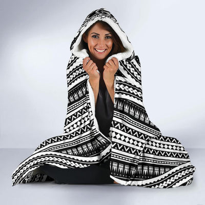 Polynesian Tribal Style Hooded Blanket-JORJUNE.COM