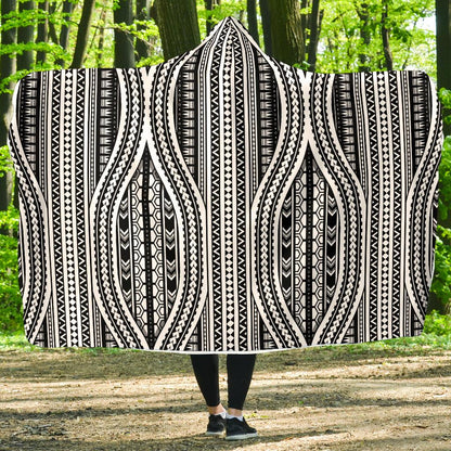 Polynesian Tribal Style Hooded Blanket-JORJUNE.COM