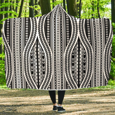 Polynesian Tribal Style Hooded Blanket-JORJUNE.COM