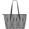 Polynesian Tribal Style Large Leather Tote Bag