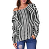 Polynesian Tribal Style Off Shoulder Sweatshirt