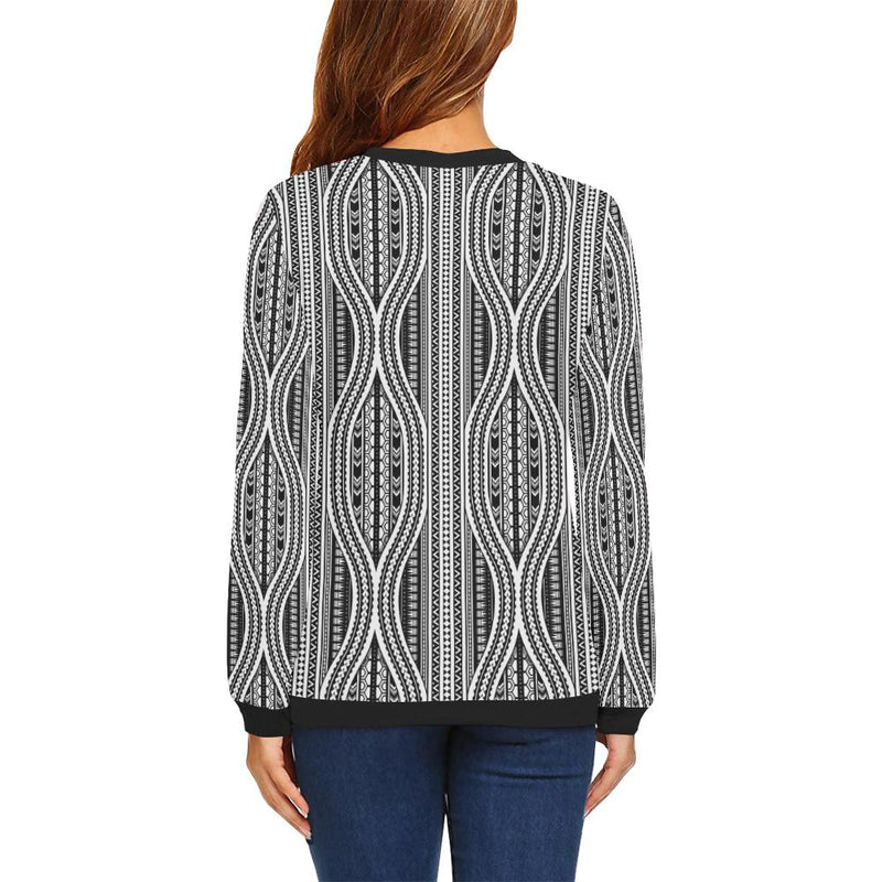 Polynesian Tribal Style Women Long Sleeve Sweatshirt-JorJune