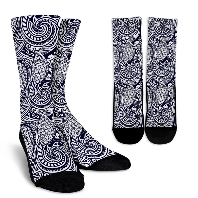 Polynesian Hawaiian Tribal Symbo Crew Socks