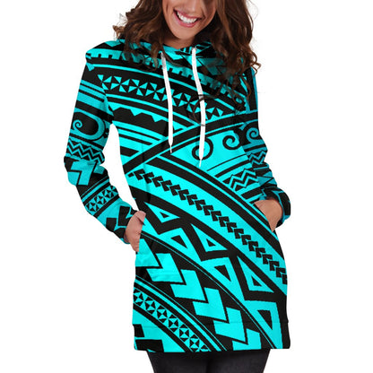 Polynesian Tribal Women Hoodie Dress