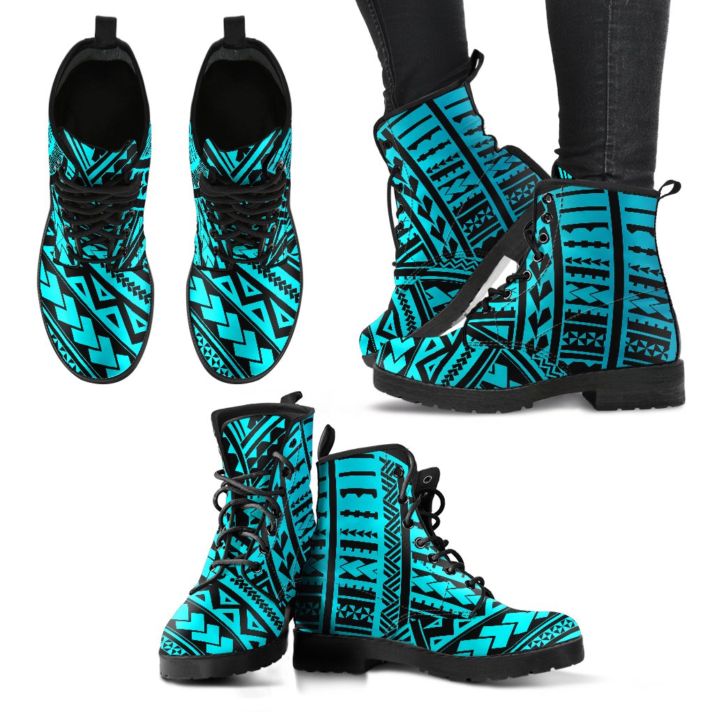 Polynesian Tribal Women Leather Boots