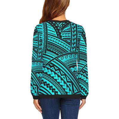 Polynesian Tribal Women Long Sleeve Sweatshirt-JorJune