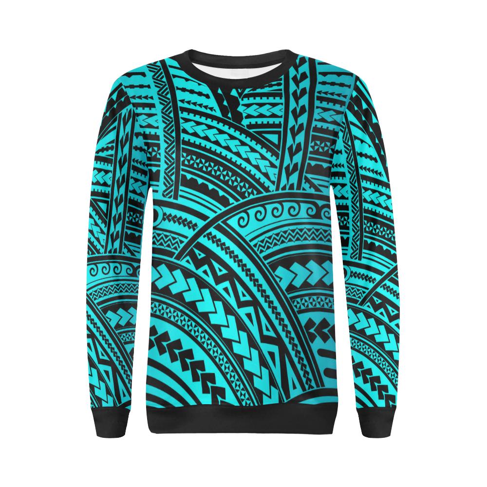 Polynesian Tribal Women Long Sleeve Sweatshirt-JorJune