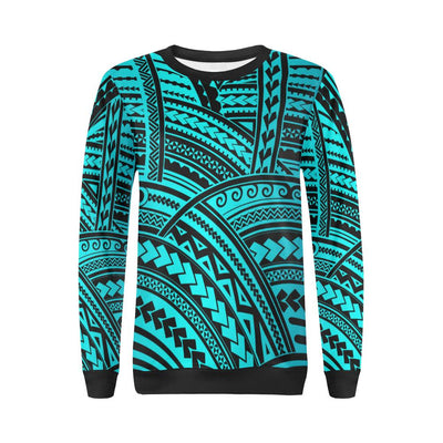 Polynesian Tribal Women Long Sleeve Sweatshirt-JorJune