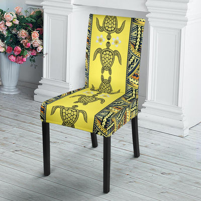 Polynesian Turtle Hawaiian Design Print Dining Chair Slipcover-JORJUNE.COM