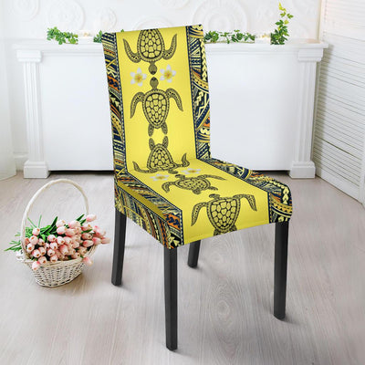 Polynesian Turtle Hawaiian Design Print Dining Chair Slipcover-JORJUNE.COM