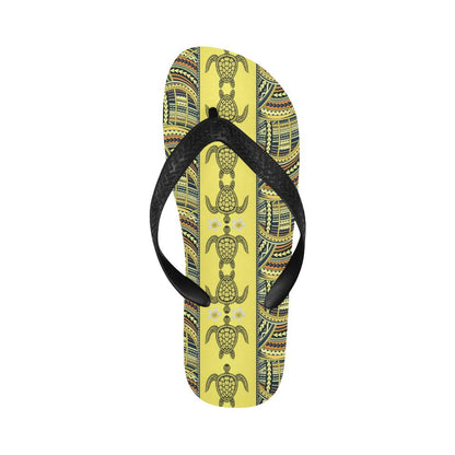 Polynesian Turtle Hawaiian Design Print Flip Flops-JorJune