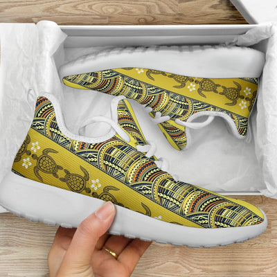 Polynesian Turtle Hawaiian Design Print Mesh Knit Sneakers Shoes