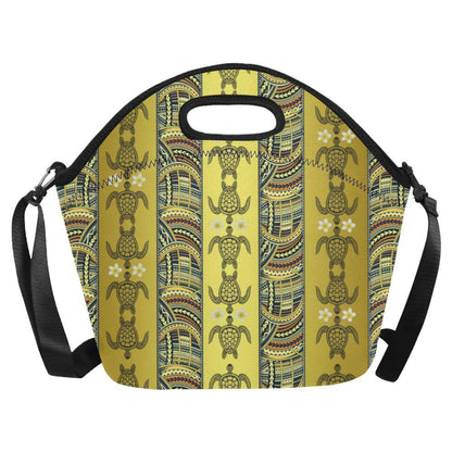 Polynesian Turtle Hawaiian Design Print Neoprene Lunch Bag-JorJune