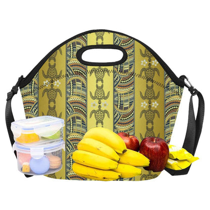 Polynesian Turtle Hawaiian Design Print Neoprene Lunch Bag-JorJune