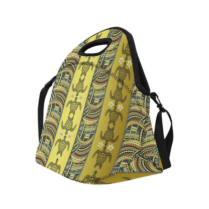 Polynesian Turtle Hawaiian Design Print Neoprene Lunch Bag-JorJune