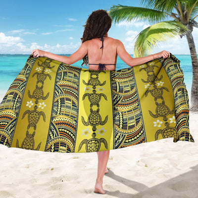 Polynesian Turtle Hawaiian Design Print Sarong Pareo Wrap-JORJUNE.COM