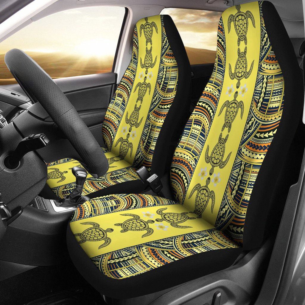 Polynesian Turtle Hawaiian Design Print Universal Fit Car Seat Covers-JorJune