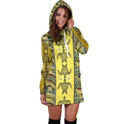 Polynesian Turtle Hawaiian Design Print Women Hoodie Dress