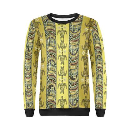 Polynesian Turtle Hawaiian Design Print Women Long Sleeve Sweatshirt-JorJune