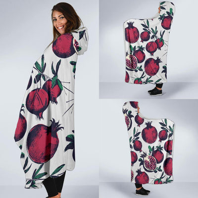 Pomegranate Pattern Print Design PG01 Hooded Blanket-JORJUNE.COM