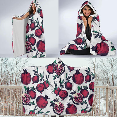 Pomegranate Pattern Print Design PG01 Hooded Blanket-JORJUNE.COM