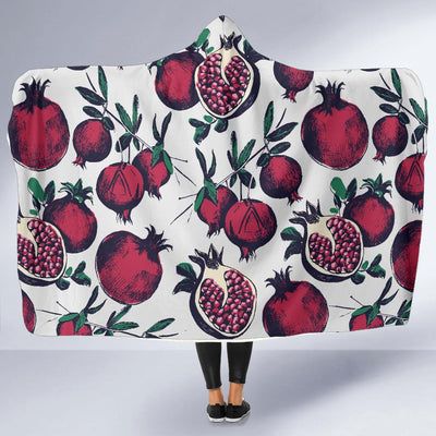 Pomegranate Pattern Print Design PG01 Hooded Blanket-JORJUNE.COM