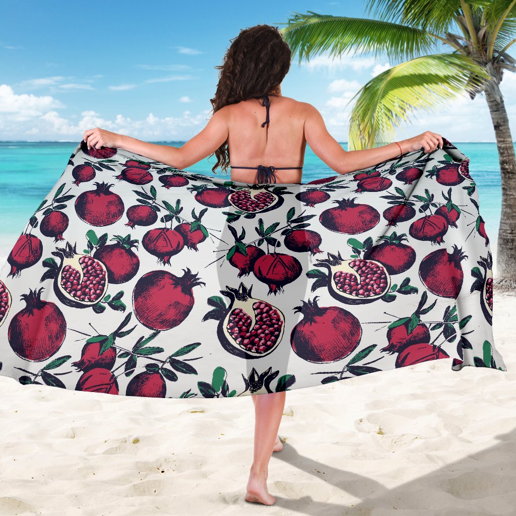 Pomegranate Pattern Print Design PG01 Sarong Pareo Wrap-JORJUNE.COM