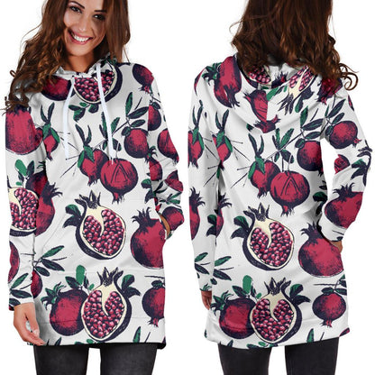 Pomegranate Pattern Print Design PG01 Women Hoodie Dress