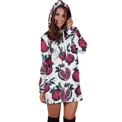 Pomegranate Pattern Print Design PG01 Women Hoodie Dress