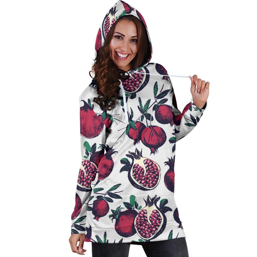 Pomegranate Pattern Print Design PG01 Women Hoodie Dress