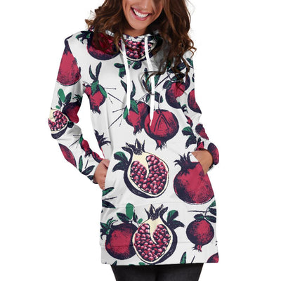 Pomegranate Pattern Print Design PG01 Women Hoodie Dress