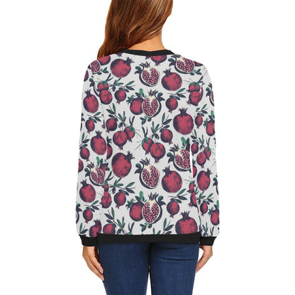 Pomegranate Pattern Print Design PG01 Women Long Sleeve Sweatshirt-JorJune