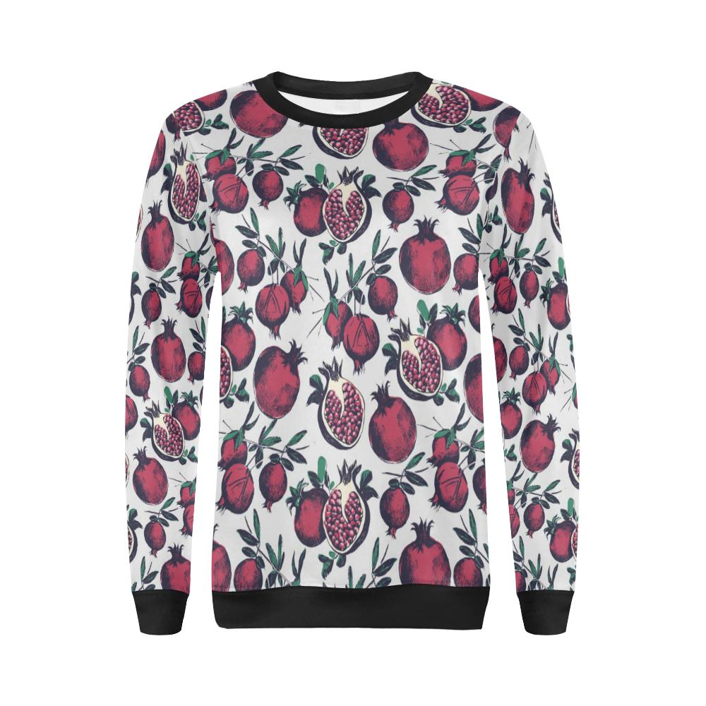 Pomegranate Pattern Print Design PG01 Women Long Sleeve Sweatshirt-JorJune