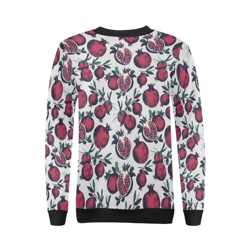 Pomegranate Pattern Print Design PG01 Women Long Sleeve Sweatshirt-JorJune