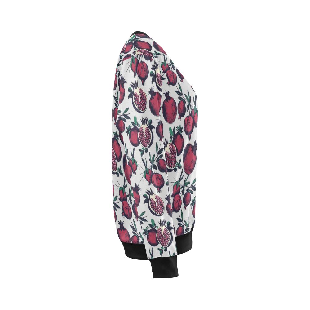 Pomegranate Pattern Print Design PG01 Women Long Sleeve Sweatshirt-JorJune