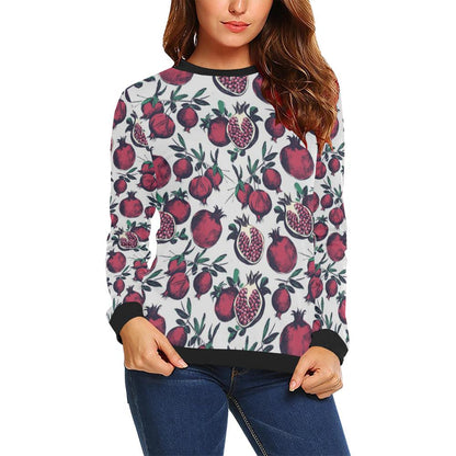 Pomegranate Pattern Print Design PG01 Women Long Sleeve Sweatshirt-JorJune