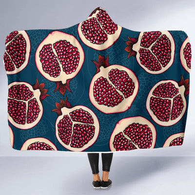 Pomegranate Pattern Print Design PG02 Hooded Blanket-JORJUNE.COM