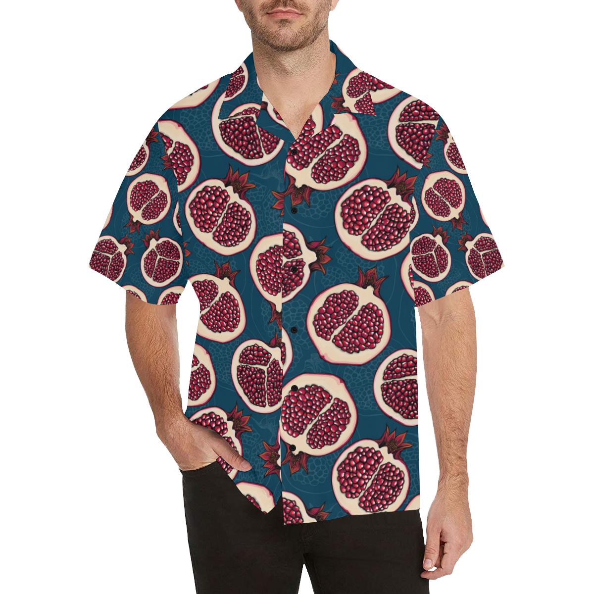 Pomegranate Pattern Print Design PG02 Men Hawaiian Shirt-JorJune