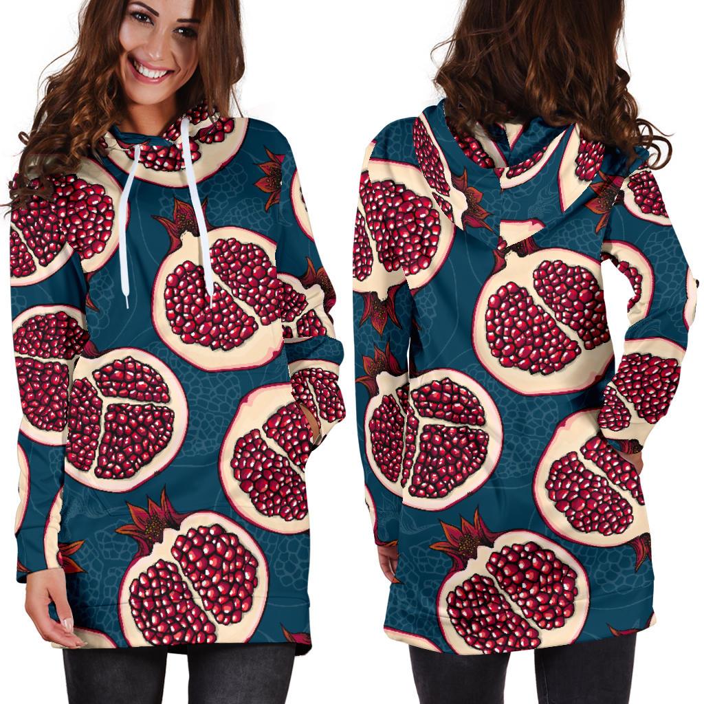 Pomegranate Pattern Print Design PG02 Women Hoodie Dress
