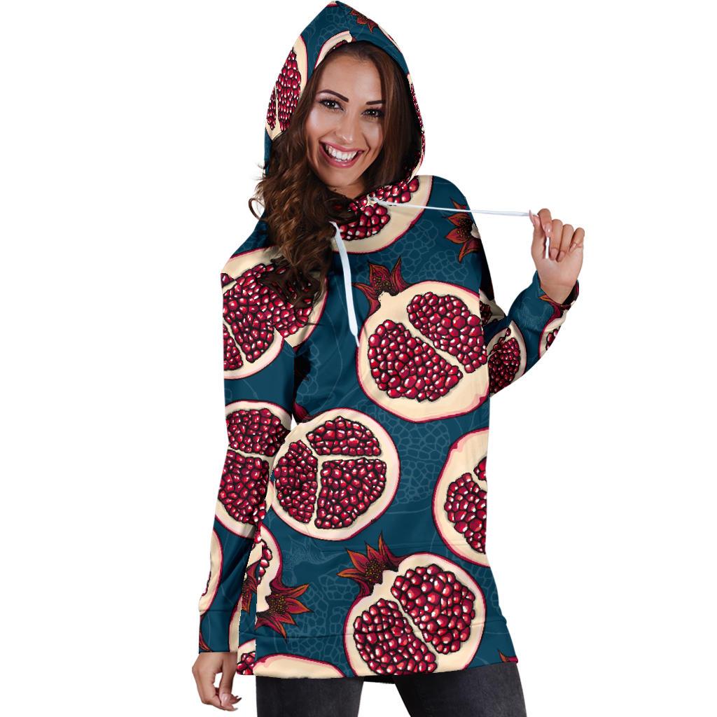 Pomegranate Pattern Print Design PG02 Women Hoodie Dress