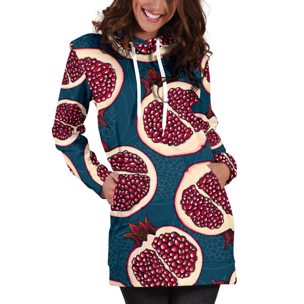 Pomegranate Pattern Print Design PG02 Women Hoodie Dress